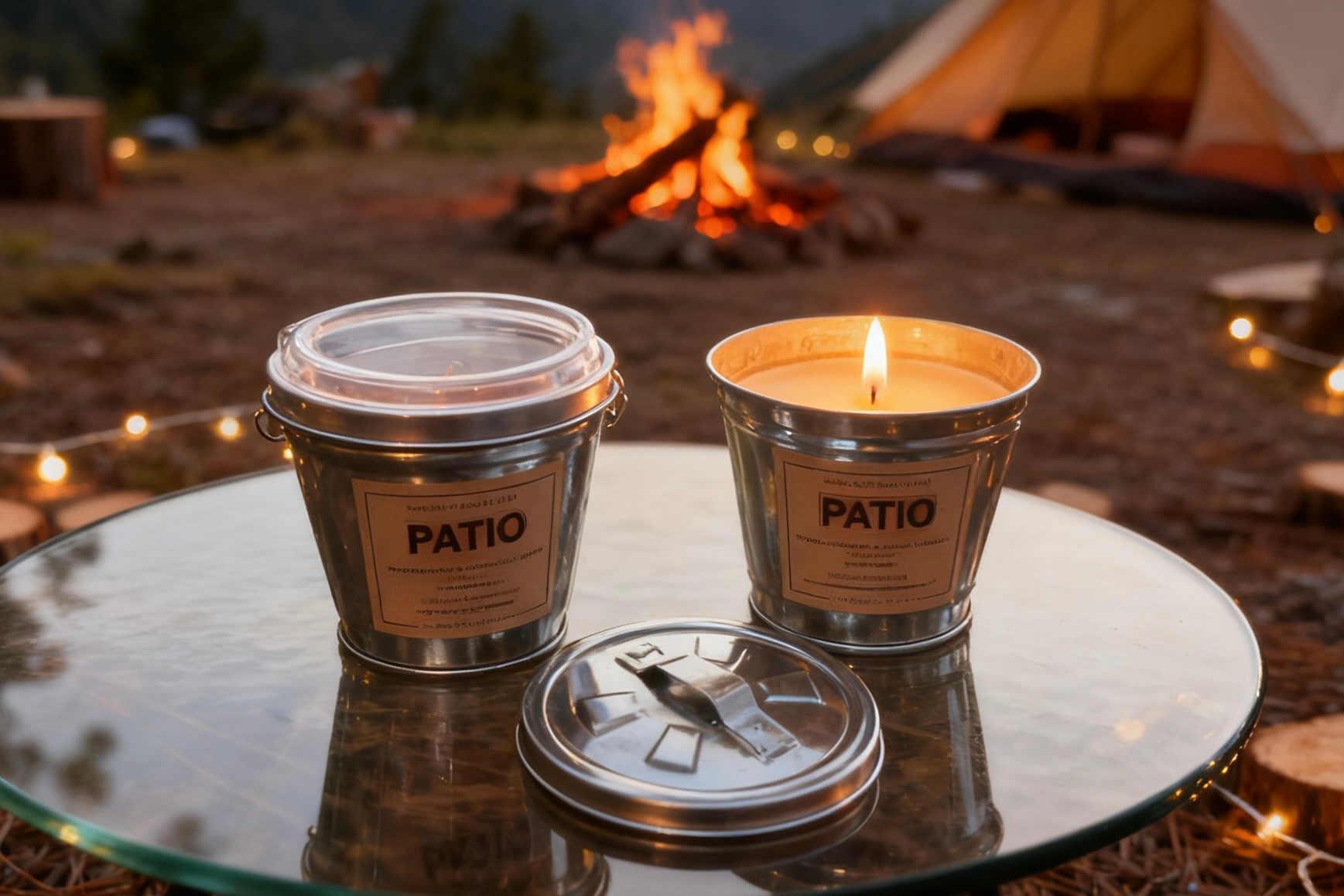 Galvanized Bucket Candle with lid